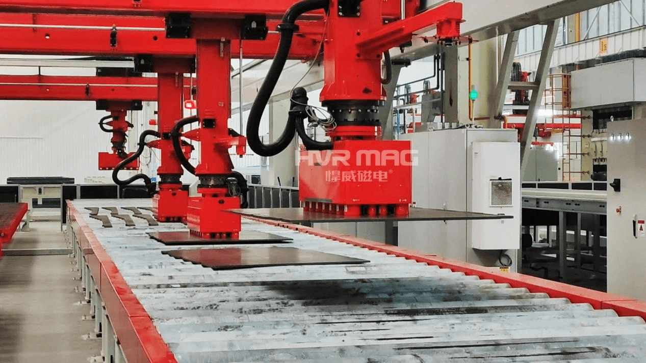 自动化电永磁吸盘哪家好悍威磁电赋能钢板切割自动上下料分拣