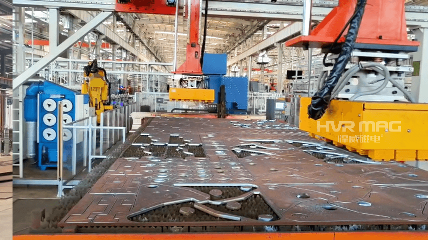 船厂如何实现钢板切割自动化上下料 悍威磁电分享2种落地方案