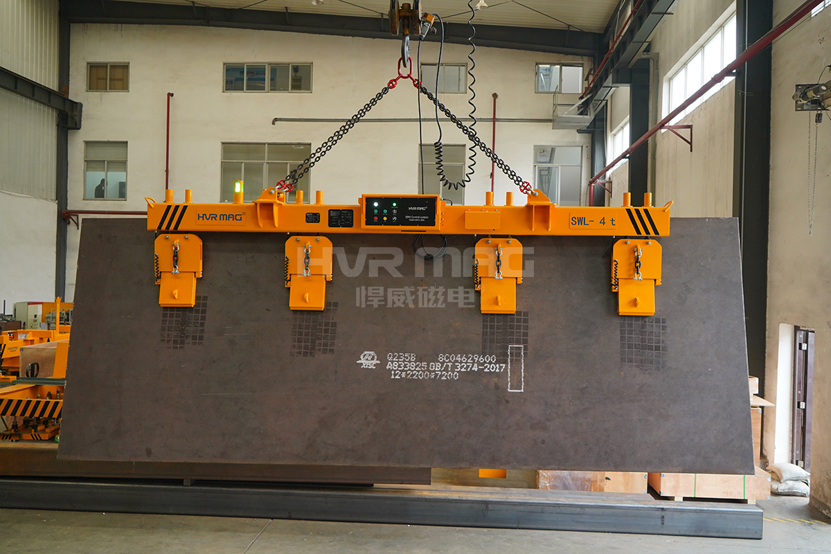 6吨钢板磁力吊具出口美国，侧吊型钢板吊具已超美国技术